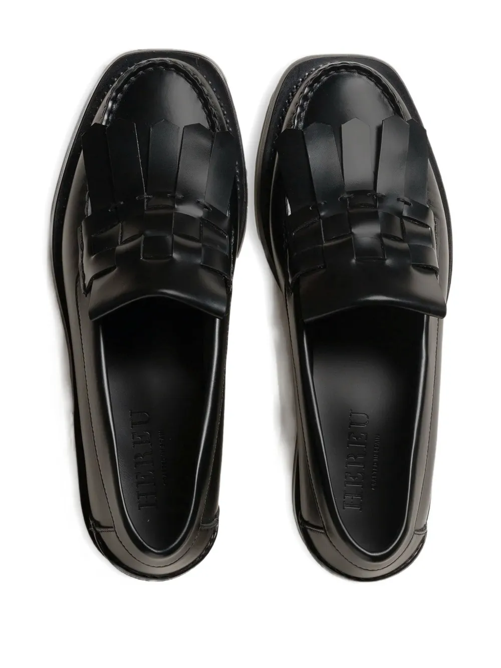 Hereu fringes leather loafers Black