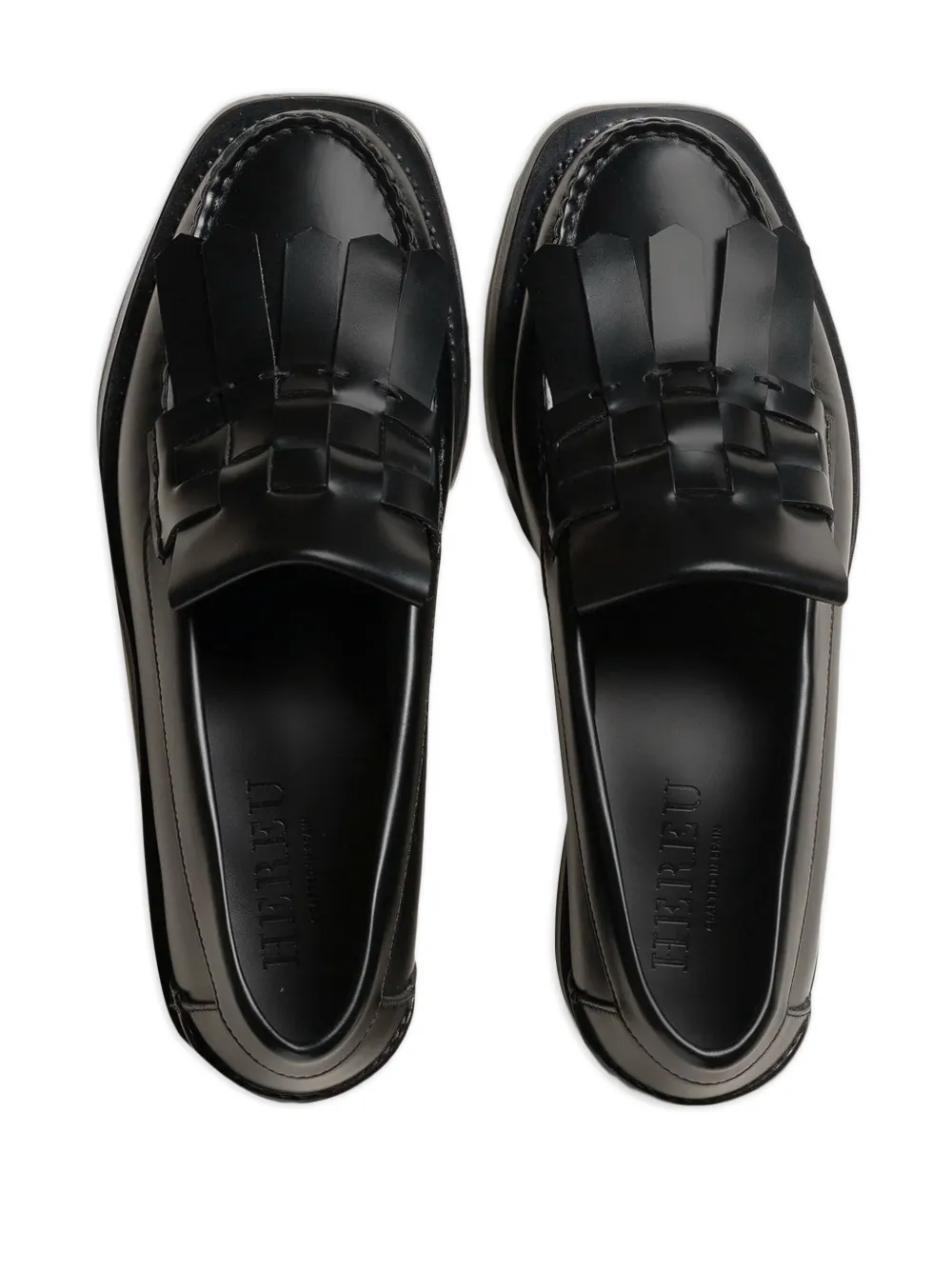 Hereu Leren loafers met franje Zwart