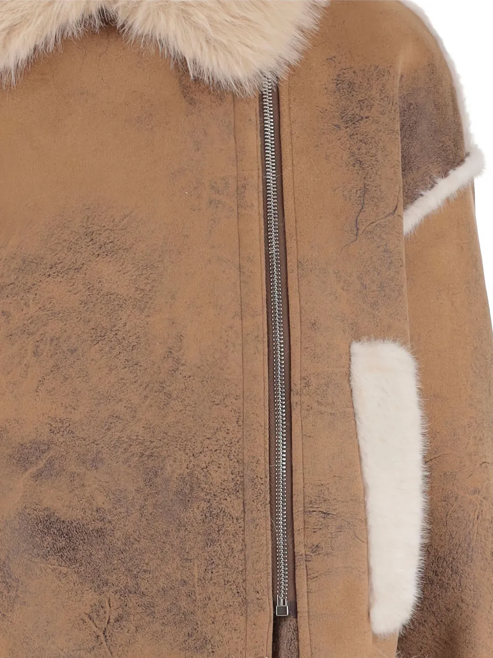Uncommon Faux-fur Side-zip Jacket In Brown