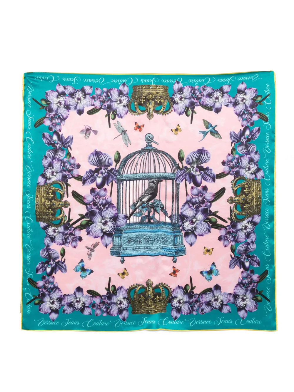 Versace Jeans Couture graphic-print scarf | Pink | Image 1