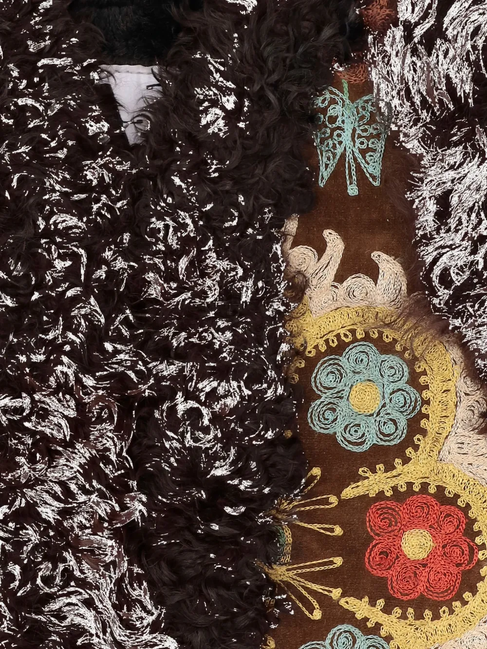 Zazi Vintage Embroidered-pattern Vest In Brown