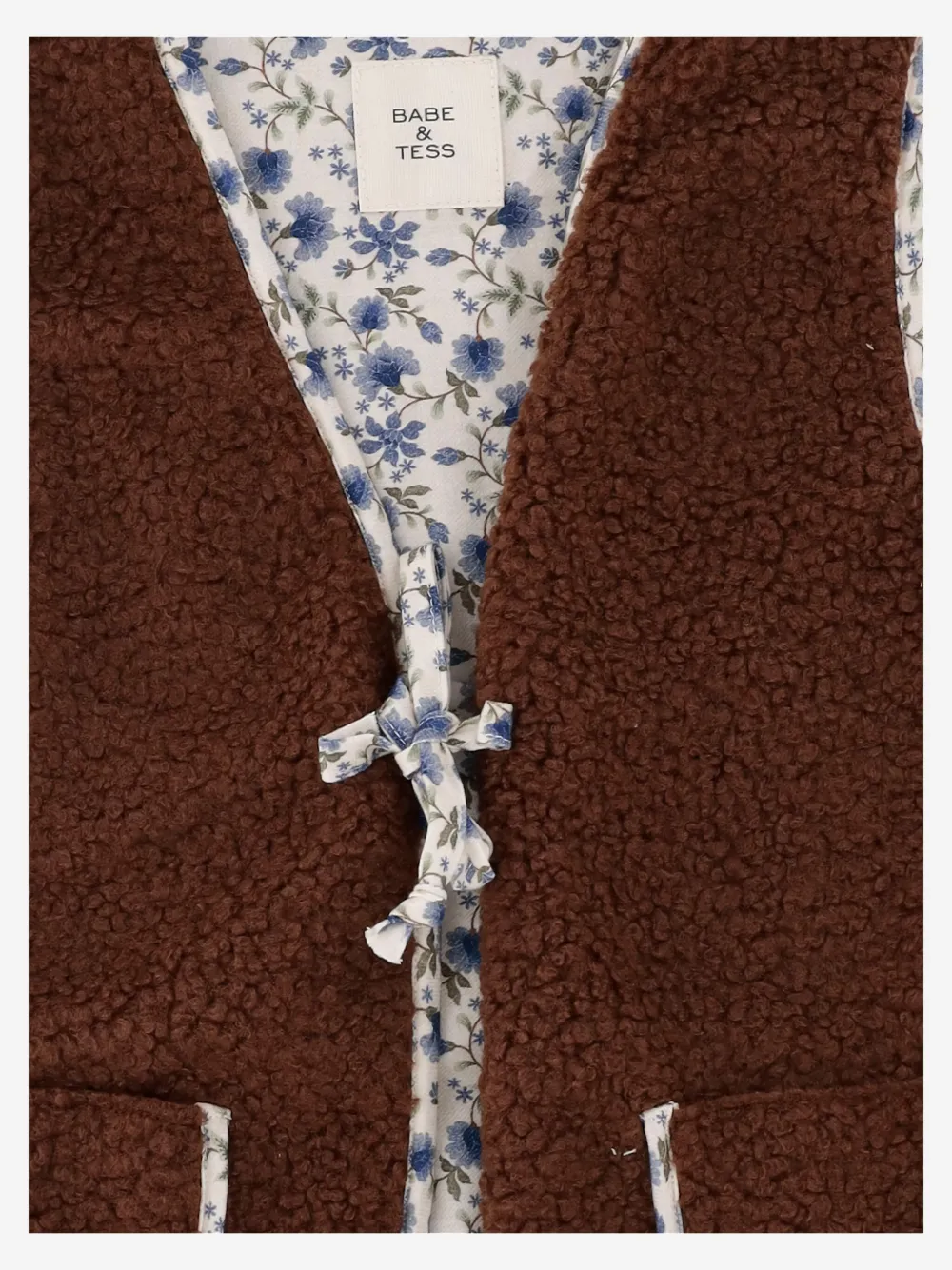 Babe And Tess Floral-print Gilet In Brown