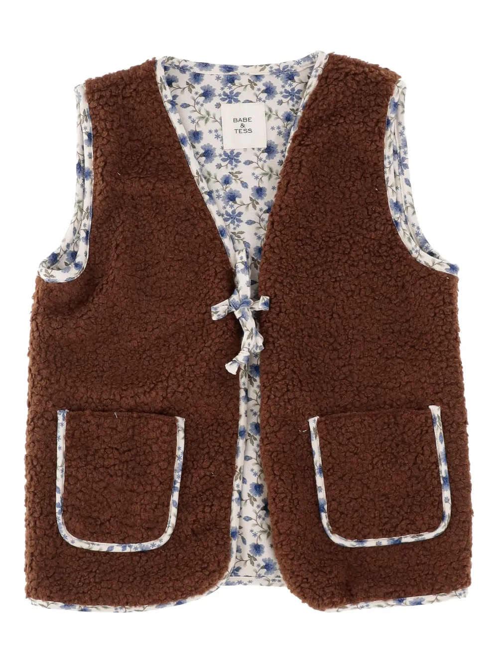 Babe And Tess floral-print gilet | Brown | Image 1