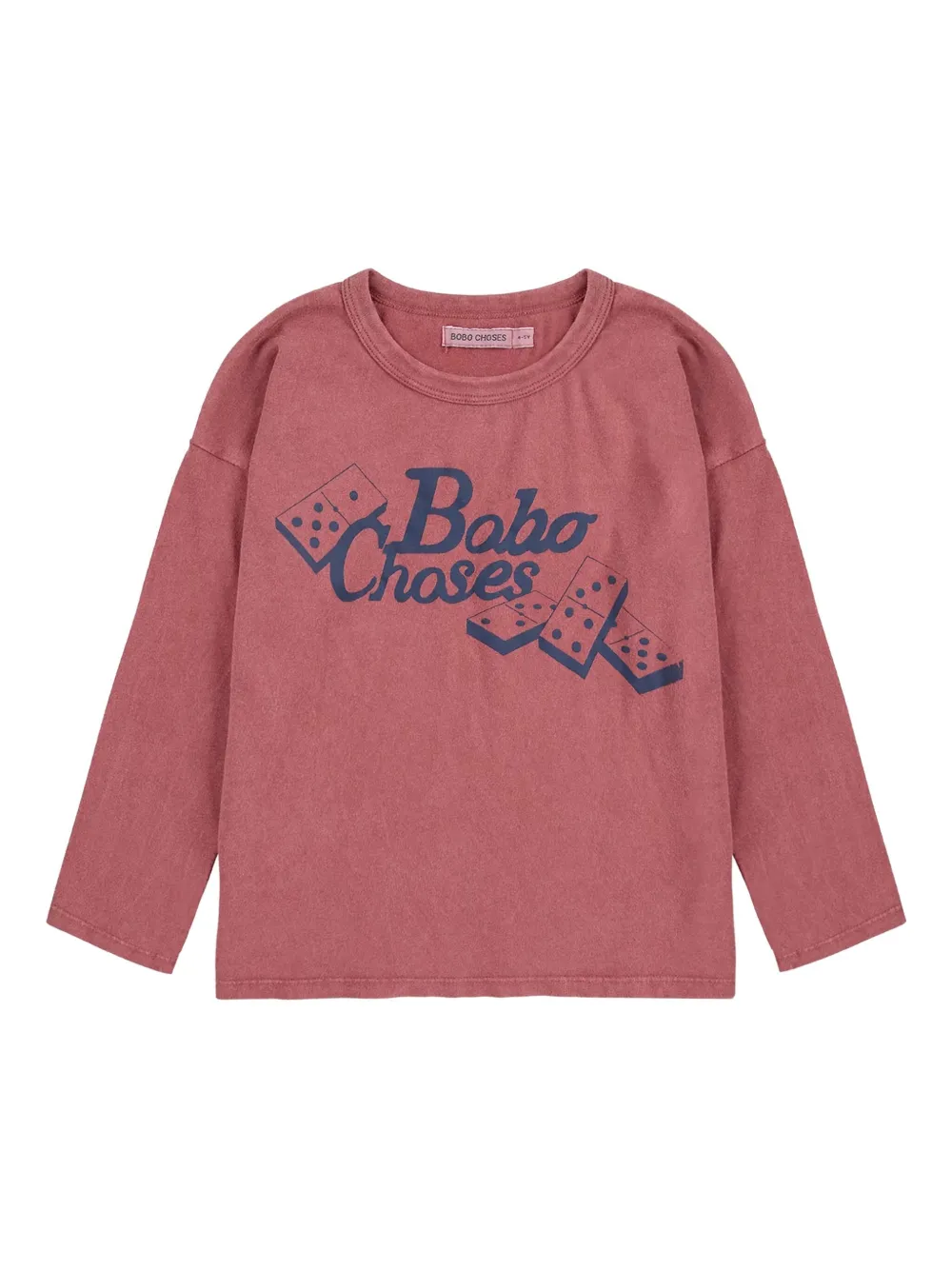Bobo Choses Dominos Print Long-sleeve T-shirt In Pink