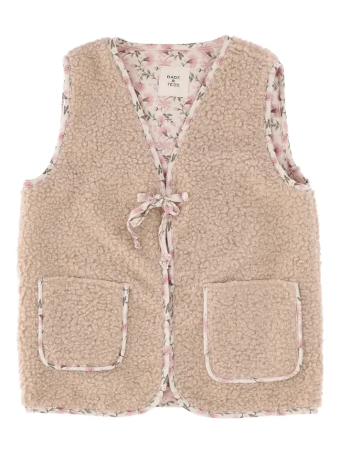 Babe And Tess floral-lined fleece vest