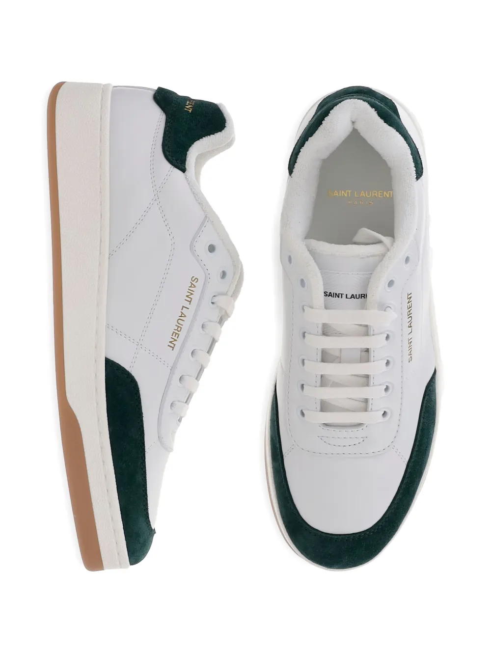 Saint Laurent Leather Low-top Sneakers In White