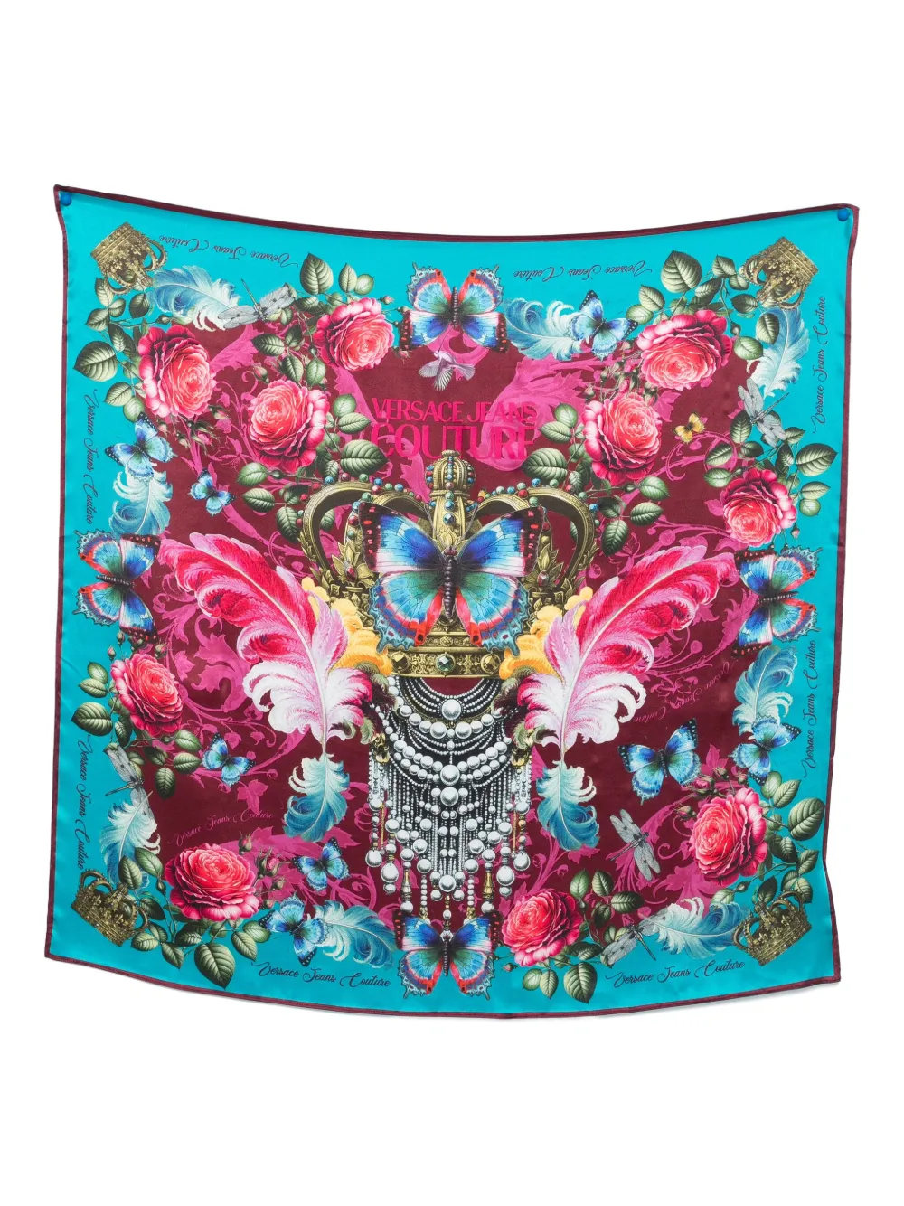 Versace Jeans Couture butterfly crown scarf | Blue | Image 1