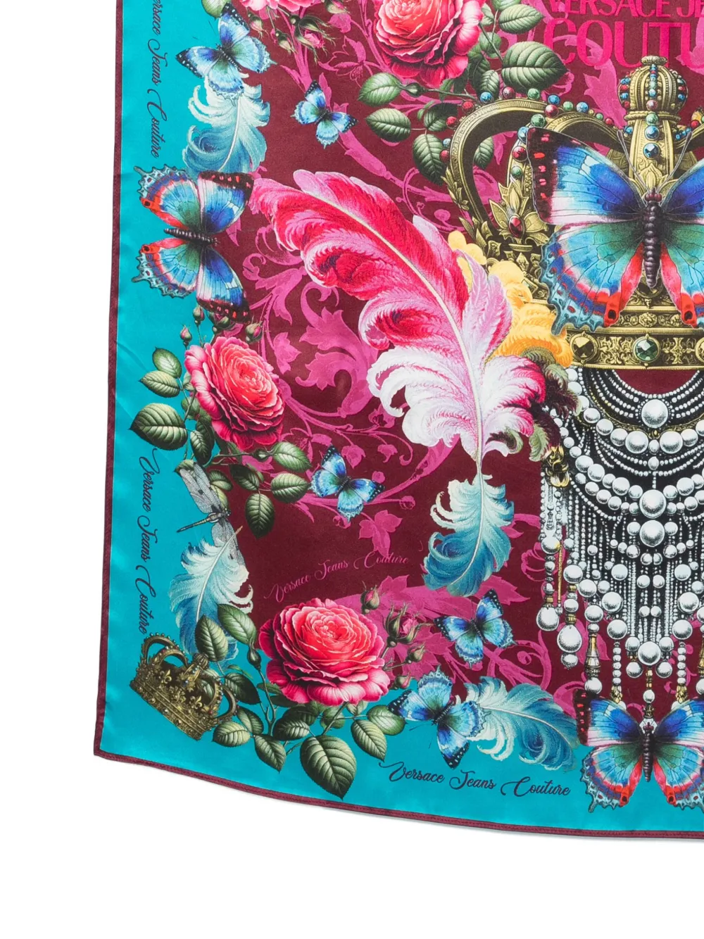 Versace Jeans Couture butterfly crown scarf - Blauw