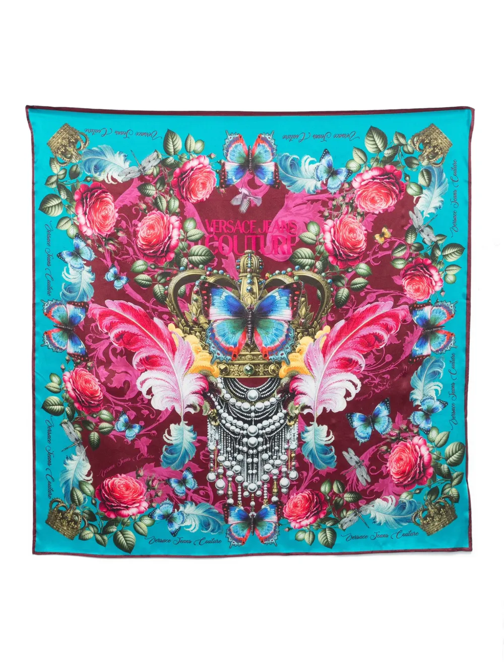 Versace Jeans Couture butterfly crown scarf - Blu
