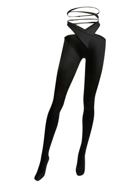 Mugler crossed-strap tights