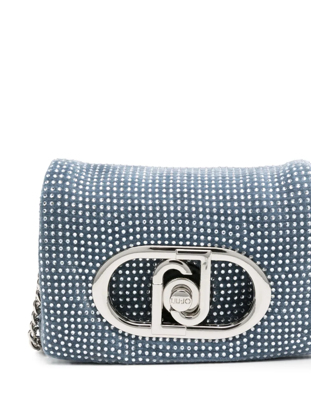 Liu •jo Crystal-embellished Chain Bag In Blue