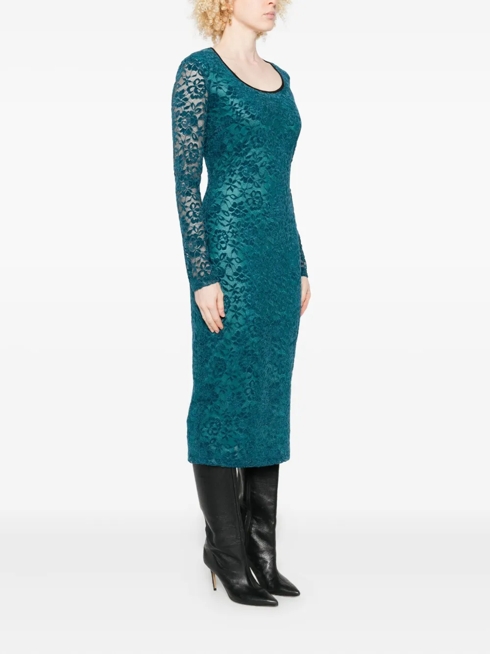 Versace Jeans Couture Midi-jurk met bloemenprint Blauw