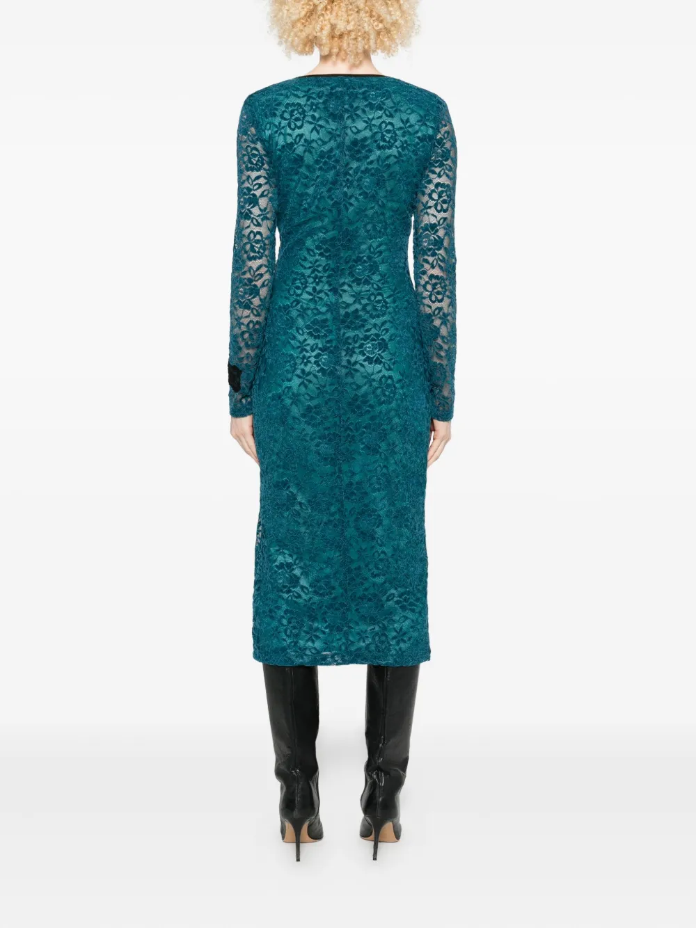 Versace Jeans Couture Midi-jurk met bloemenprint Blauw