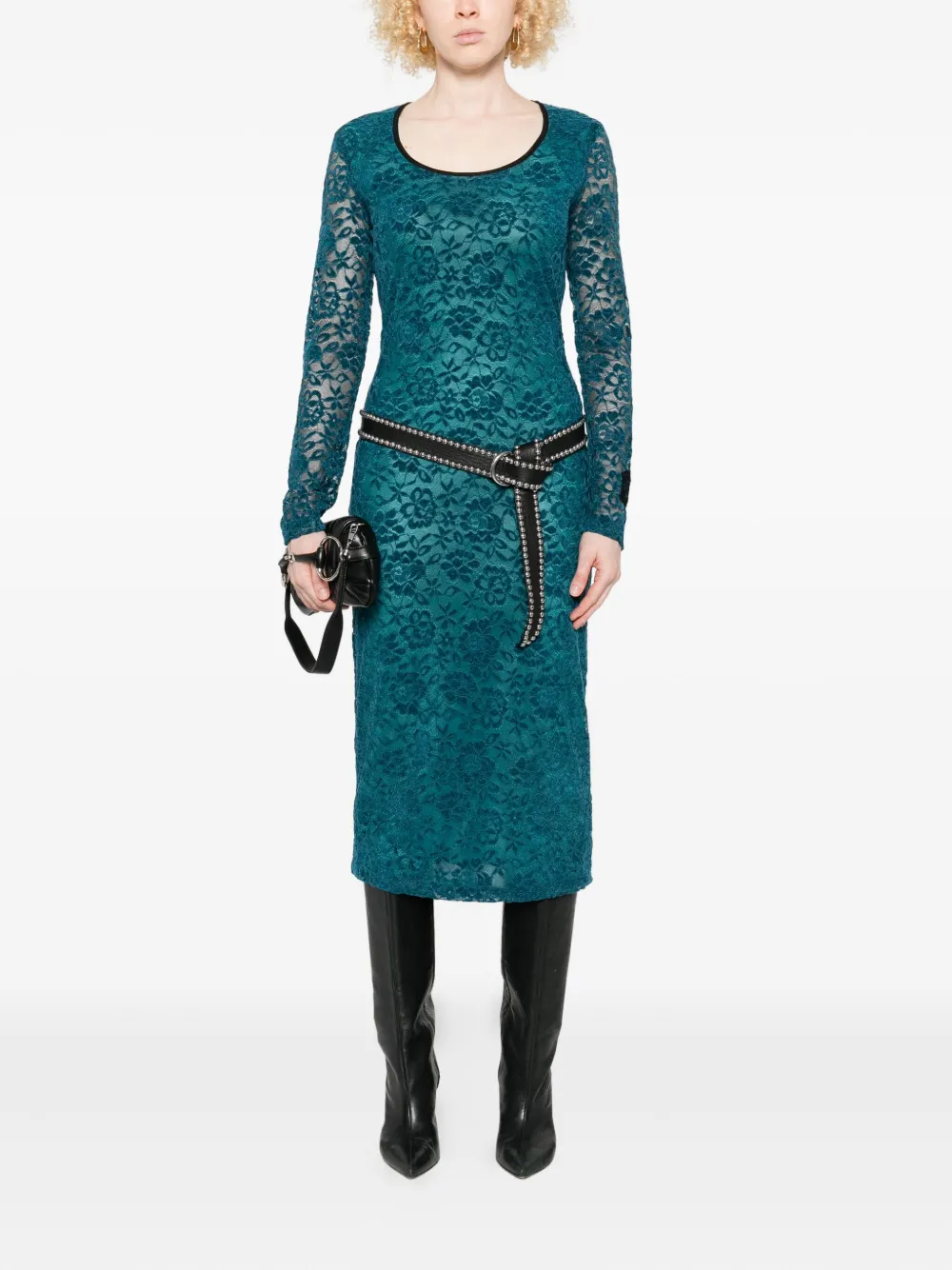 Versace Jeans Couture Midi-jurk met bloemenprint - Blauw