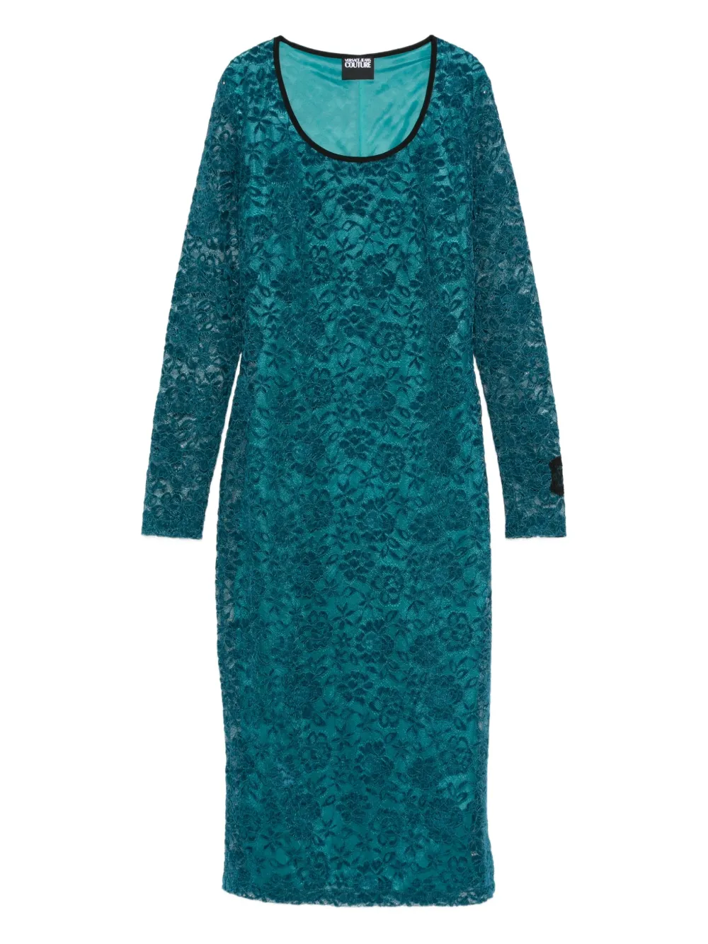 Versace Jeans Couture floral lace long-sleeve midi dress | Blue | Image 1