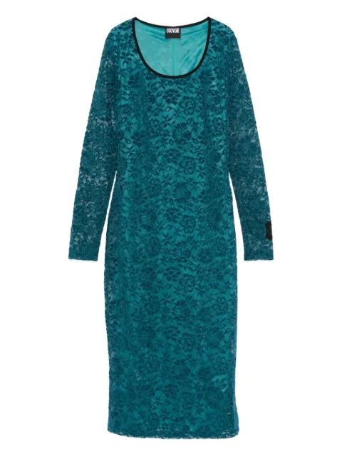 Versace Jeans Couture floral lace long-sleeve midi dress