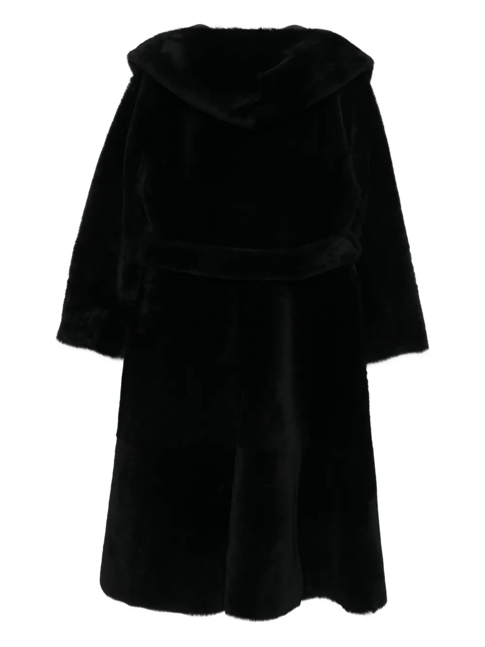 Liska Mantel met ceintuur - Zwart