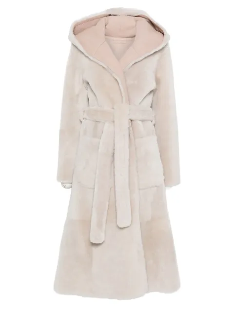 Liska hooded belted coat