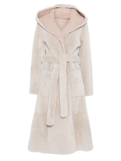 Liska hooded belted coat