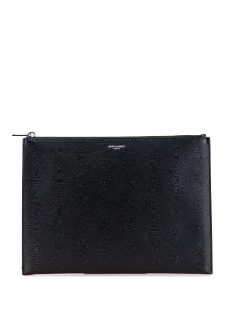 Saint Laurent Pre-Owned 2019 Grain De Poudre Zipped Tablet Holder clutch bag