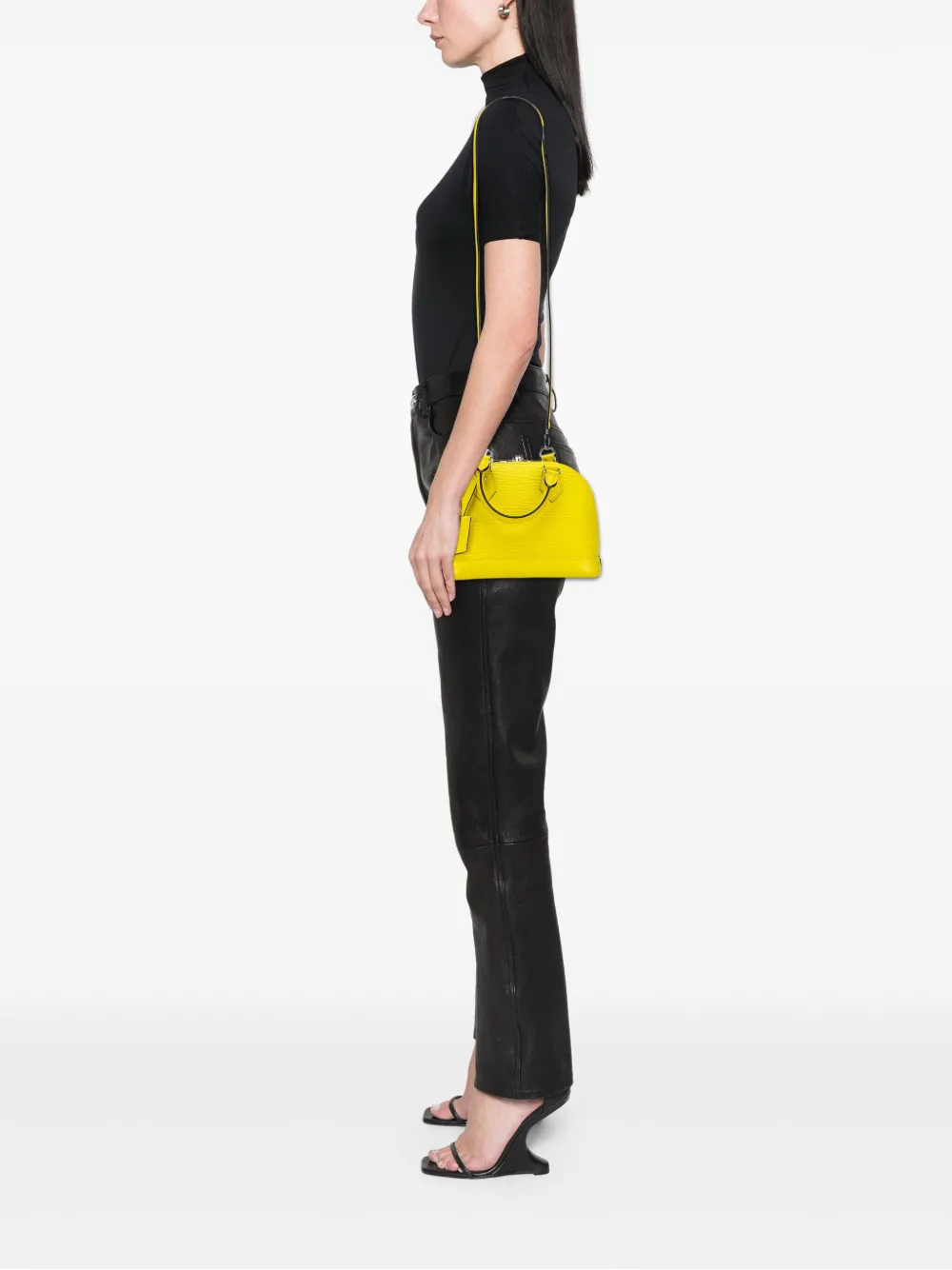 Pre-owned Louis Vuitton 2014 Epi Alma Bb Satchel In Yellow