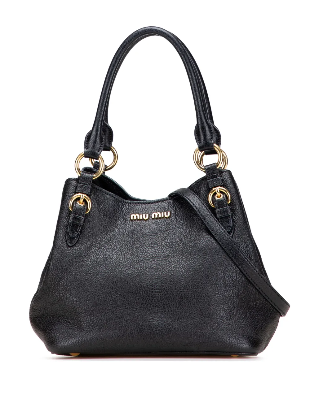 Miu Miu Pre-Owned 2010-2025 ゴートスキン マドラス サッチェルバッグ - ブラック Miu Miu Pre-Owned 2010-2025 ゴートスキン マドラス サッチェルバッグ - ブラック