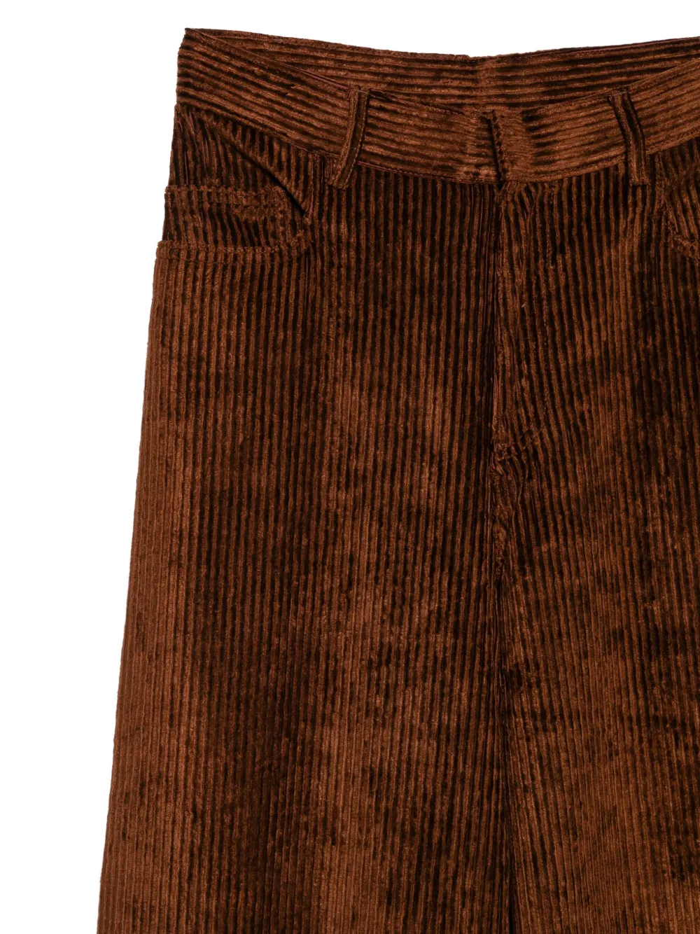 Petar Petrov Ribfluwelen broek met wijde pijpen Bruin