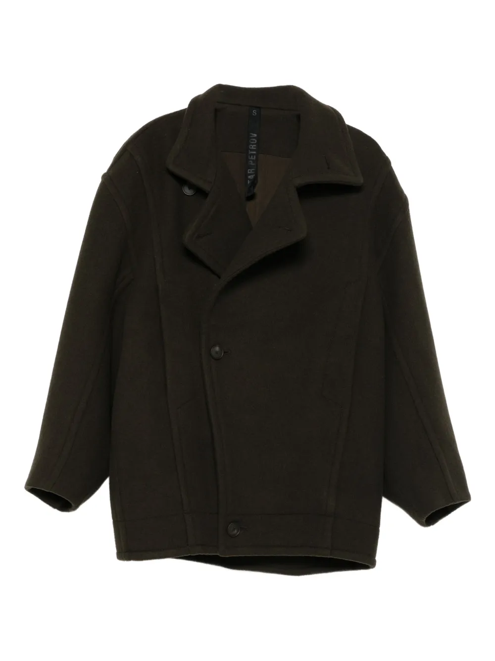 Petar Petrov asymmetric single-breasted coat | Green | Image 1