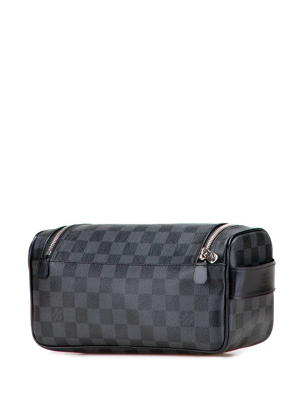 Pre-owned Louis Vuitton 2014 Damier Graphite Toiletry Pouch Clutch Bag In Black
