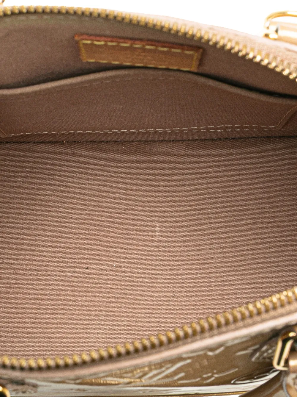 Pre-owned Louis Vuitton 2012 Monogram Vernis Alma Bb Satchel In Brown
