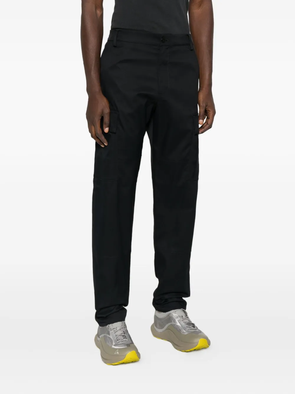 C.p. Company Cargo-pocket Trousers In Black