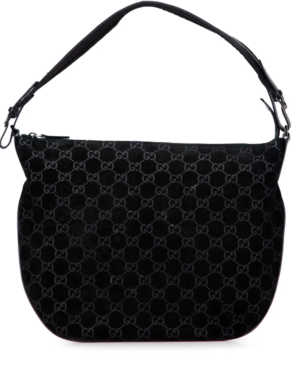 Gucci Pre-Owned 2000-2015 GG スエード ホーボーバッグ - ブラック Gucci Pre-Owned 2000-2015 GG スエード ホーボーバッグ - ブラック