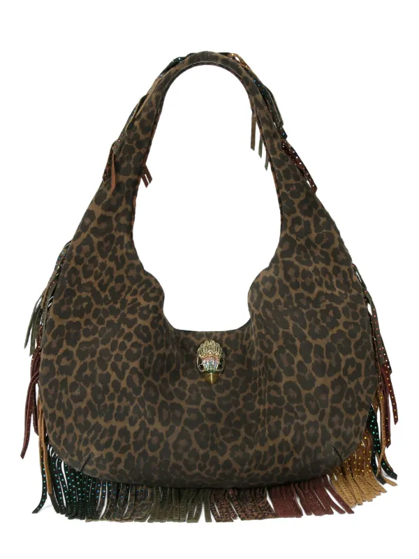 Kurt Geiger London leopard-print Fringe Tote Bag Brown