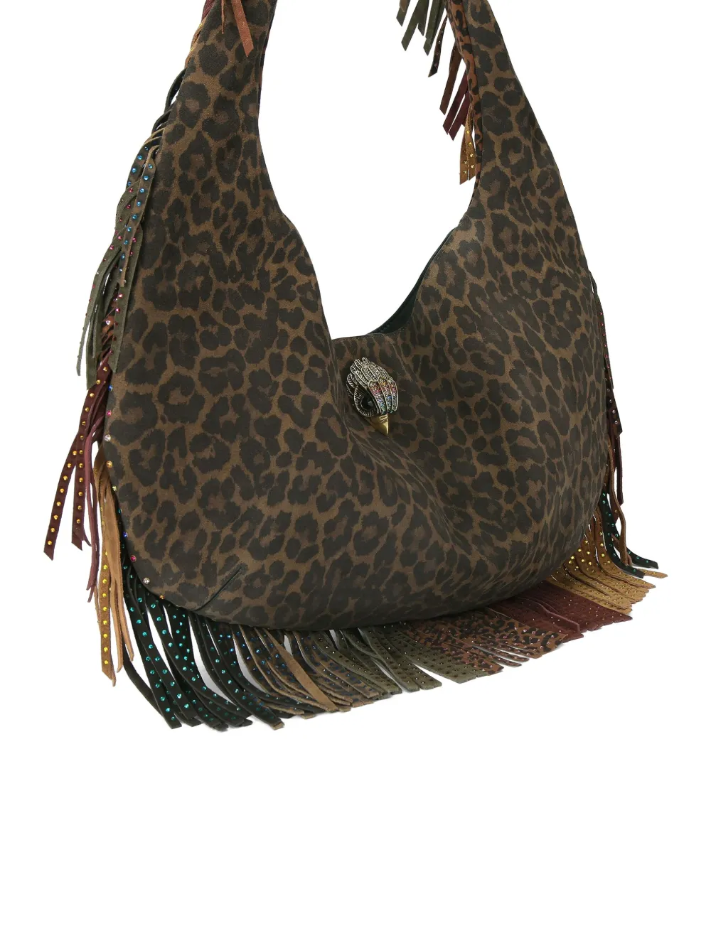 Kurt Geiger London Shopper met luipaardprint en franje - Bruin