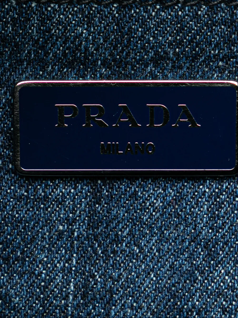 Pre-owned Prada 2000-2025 Small Denim Canapa Bijoux Satchel In Blue