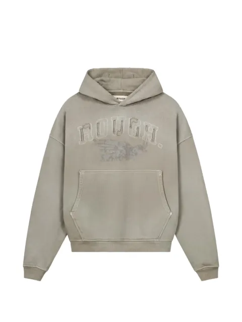 ROUGH. sudadera con capucha y parche del logo