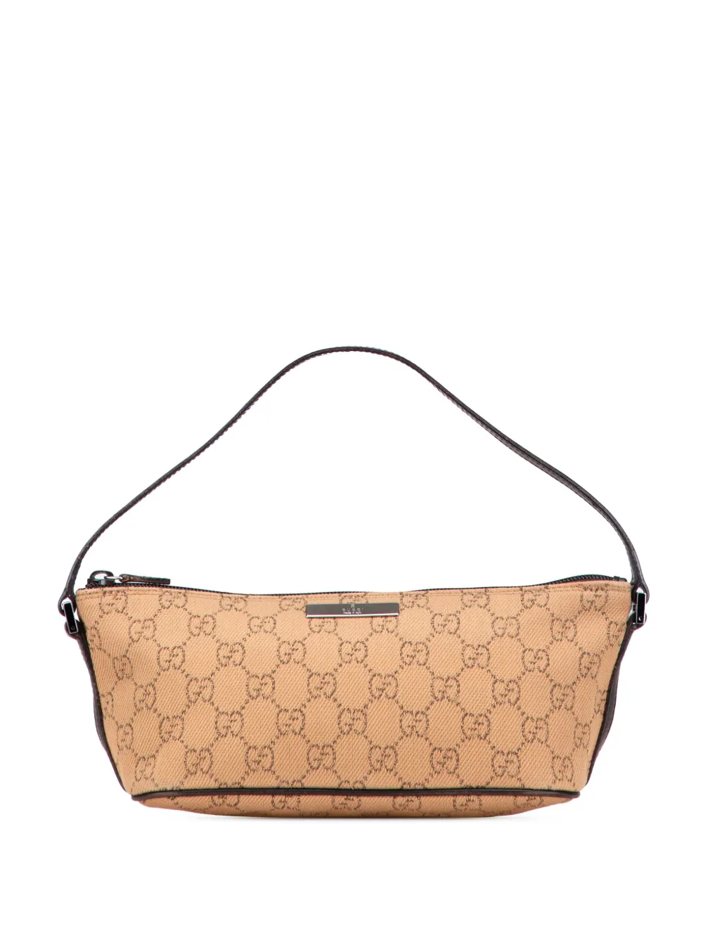 Gucci Pre-Owned 2000-2015 GG デニム ボート ショルダーバッグ - ブラウン Gucci Pre-Owned 2000-2015 GG デニム ボート ショルダーバッグ - ブラウン