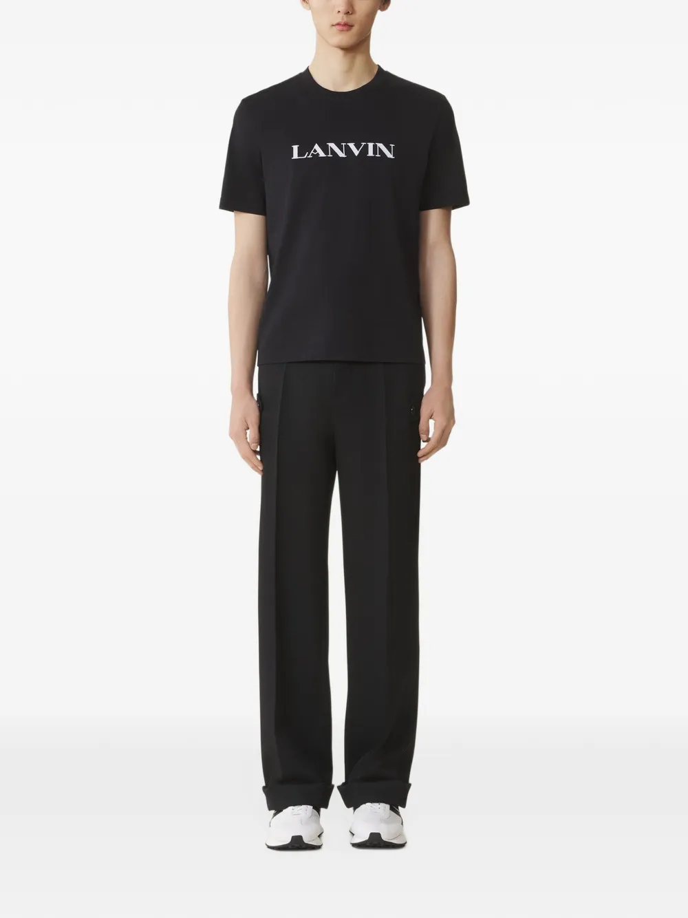Lanvin Katoenen T-shirt met logoprint Zwart