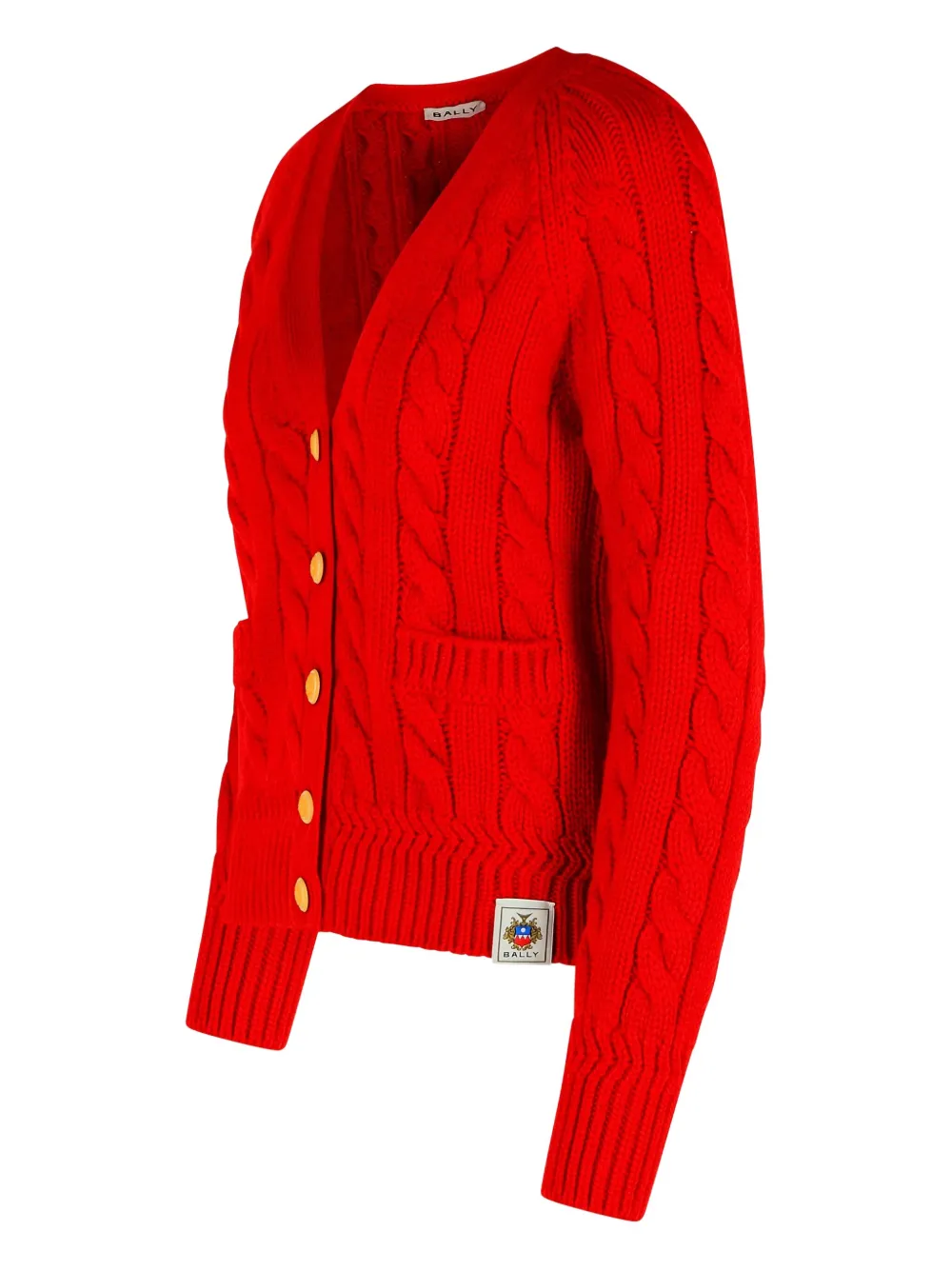 Bally Cable-knit Patch-pocket Cardigan In Multi