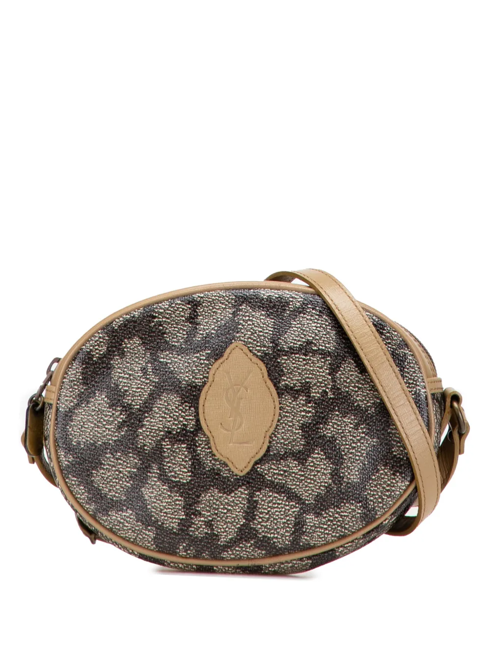 Pre-owned Saint Laurent 20th Century Coated Canvas Crossbody Bag In Gray