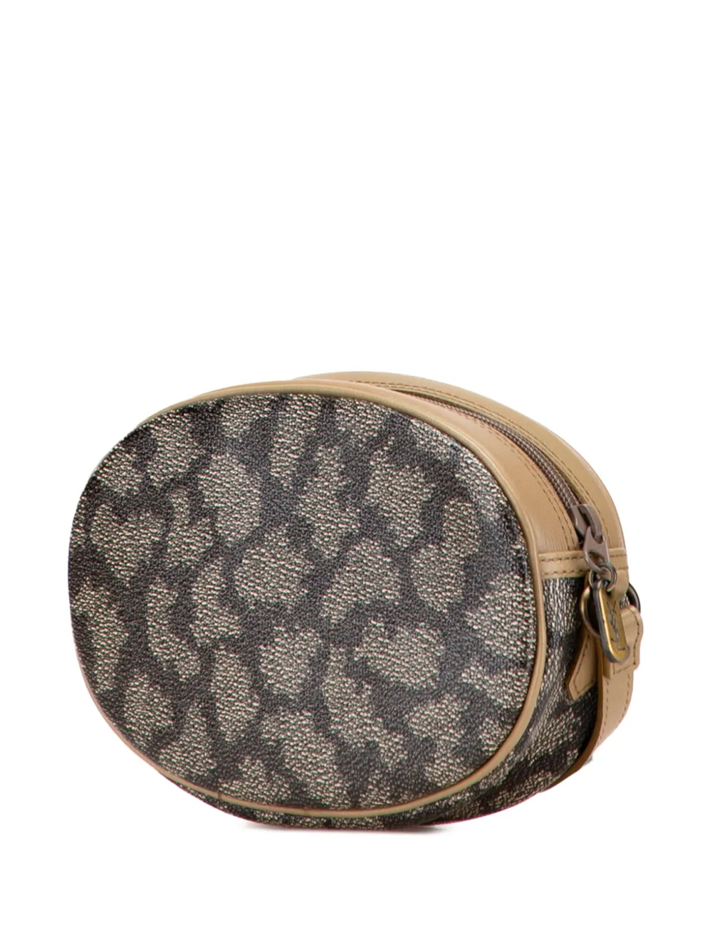 Pre-owned Saint Laurent 20th Century Coated Canvas Crossbody Bag In Gray