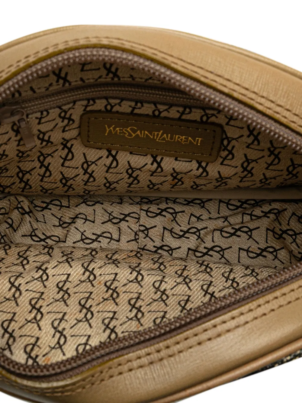 Pre-owned Saint Laurent 20th Century Coated Canvas Crossbody Bag In Gray