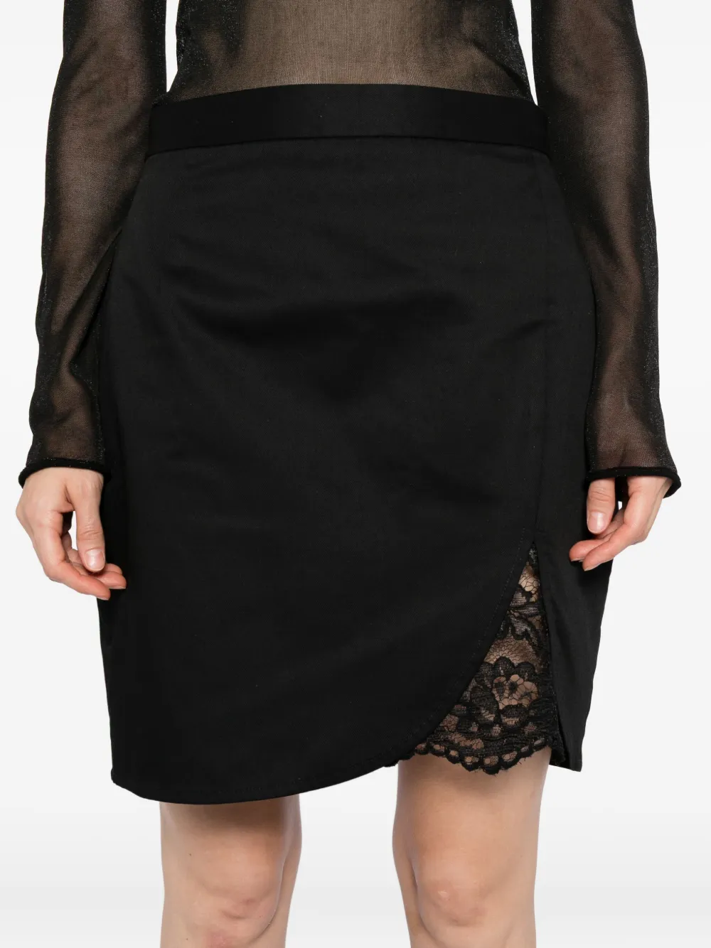 Blaklace Floral-lace Skirt In Black