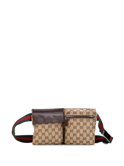 Gucci Pre-Owned 2000-2015 GG Canvas Web Double Pocket belt bag