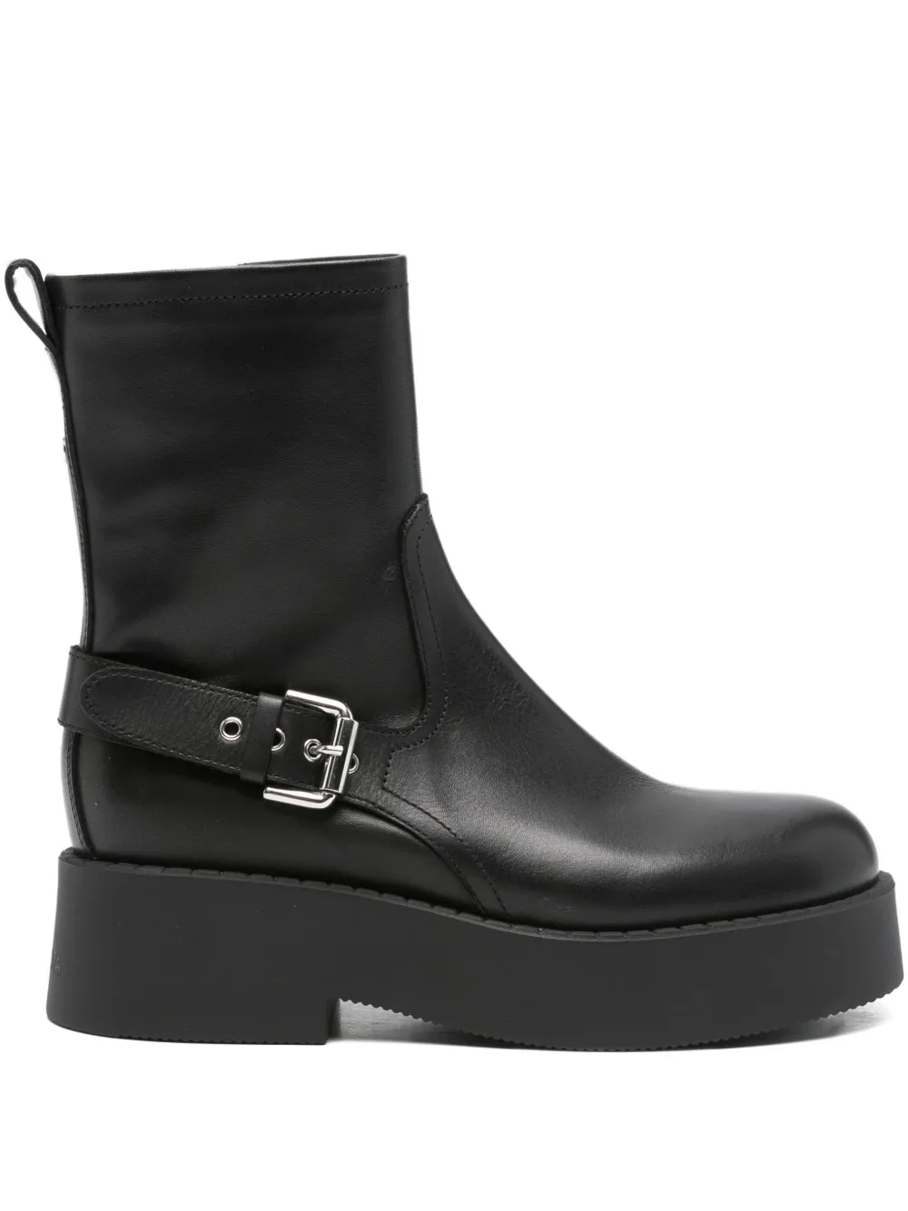 Premiata 53 mm enkellaarzen met gespbandje Zwart