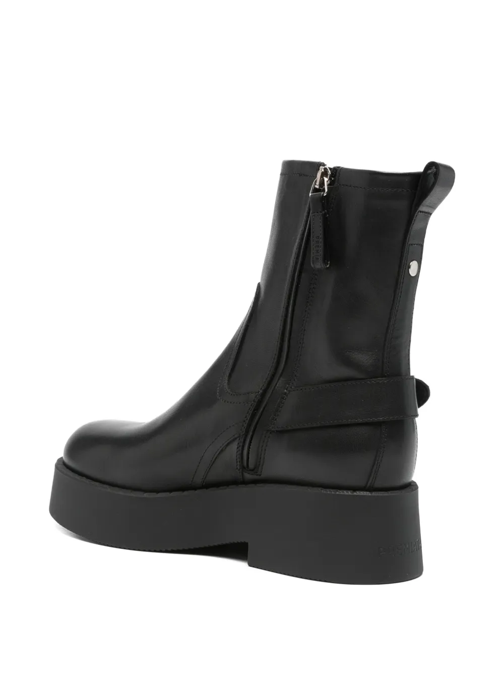 Premiata 53 mm enkellaarzen met gespbandje Zwart