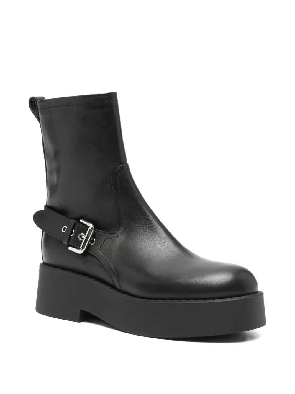 Premiata 53 mm enkellaarzen met gespbandje Zwart