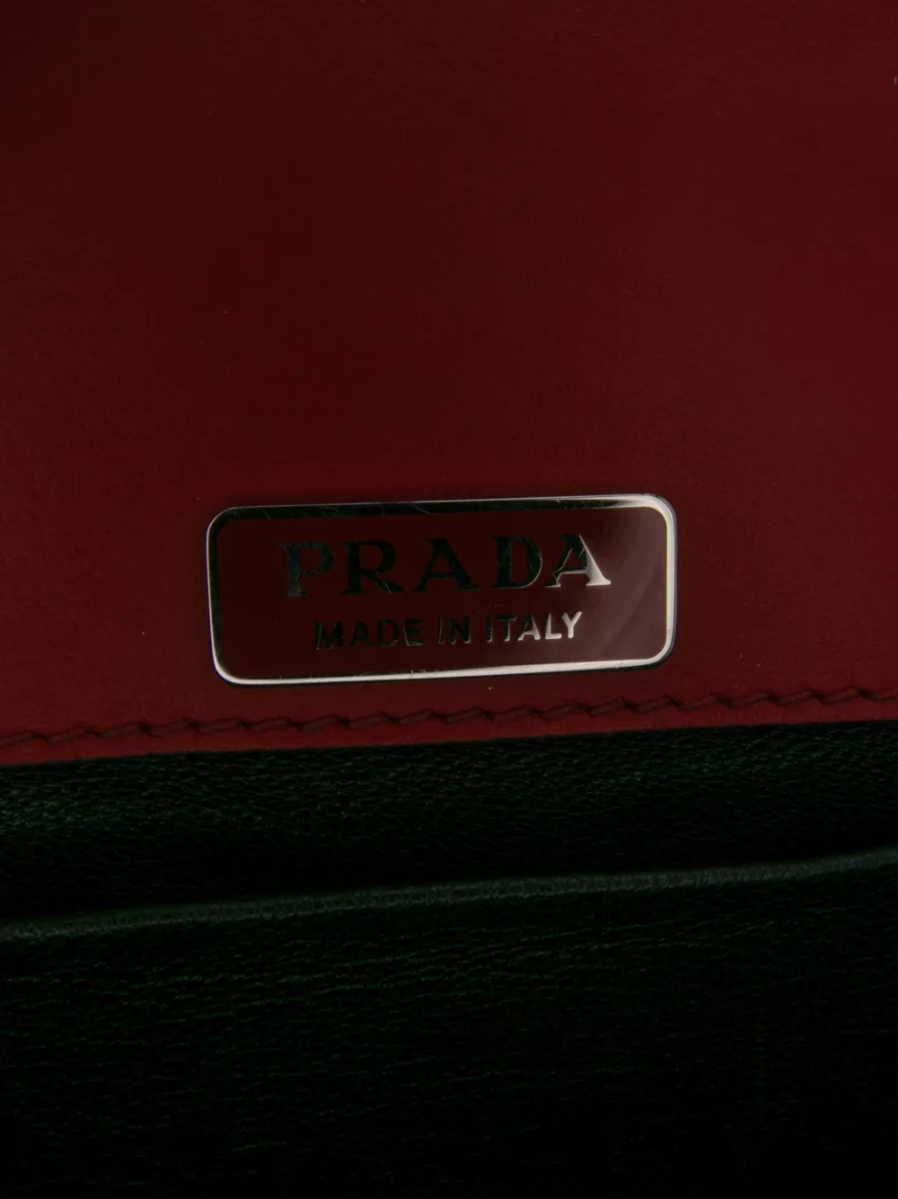 Pre-owned Prada 2016-2025 Saffiano Trimmed City Calf Crystal Cahier Crossbody Bag In Red