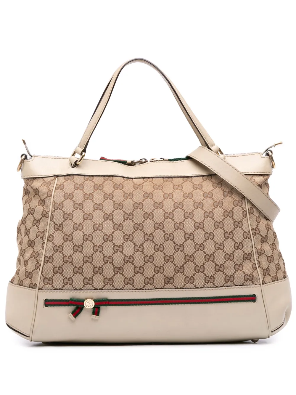Gucci Pre-Owned 2016-2025 GGキャンバス ウェブ メイフェア サッチェルバッグ - ブラウン Gucci Pre-Owned 2016-2025 GGキャンバス ウェブ メイフェア サッチェルバッグ - ブラウン