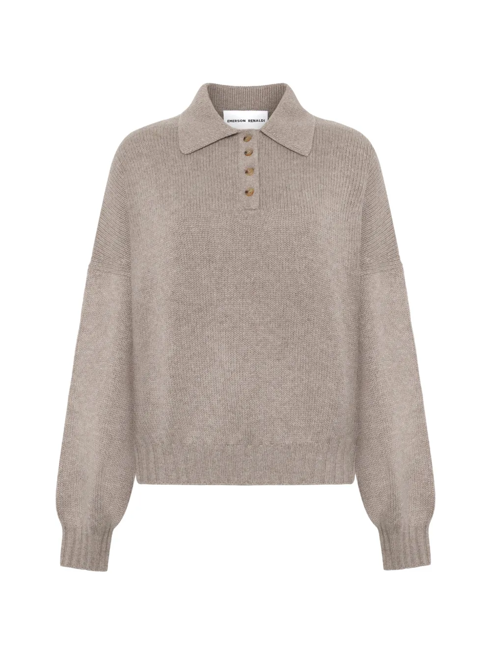 Emerson Renaldi buttoned knitted polo top - Toni neutri